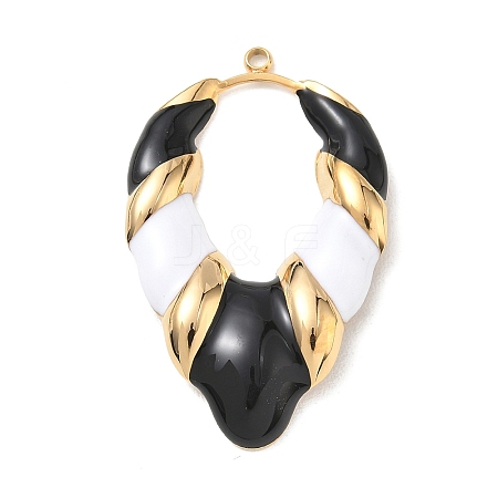 304 Stainless Steel Enamel Pendants STAS-F360-17G-02-1