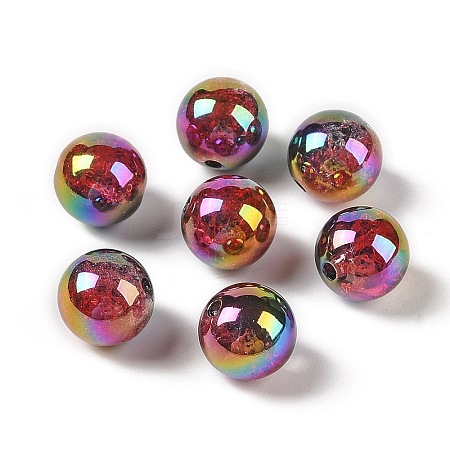 UV Plating Opaque Crackle Two-tone Acrylic Beads X1-MACR-C032-01B-1
