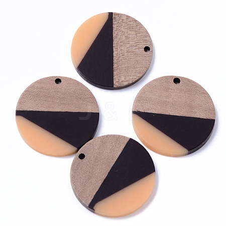 Resin & Walnut Wood Pendants RESI-N025-005A-B02-1