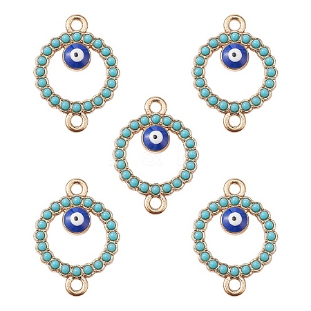 Alloy Enamel Connector Charms with Synthetic Turquoise FIND-YW0003-49-1