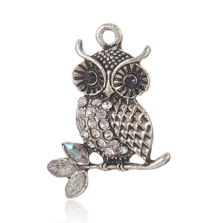 Alloy Rhinestone Bird Pendants RB-J246-10AS-1