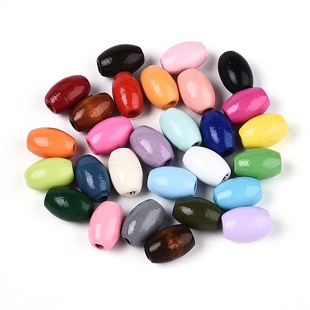 Spray Painted Schima Wood Beads WOOD-T032-29A-1