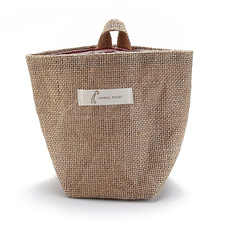 Foldable Cotton Linen Storage Basket HJEW-O003-03B-1