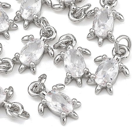 SHEGRACE Brass Clear Cubic Zirconia Charms XGRQ2O138-417P-1