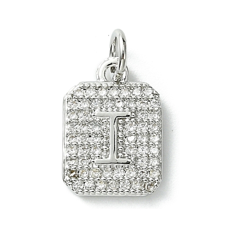 Rack Plating Brass Micro Pave Clear Cubic Zirconia Charms KK-G501-01I-P-1