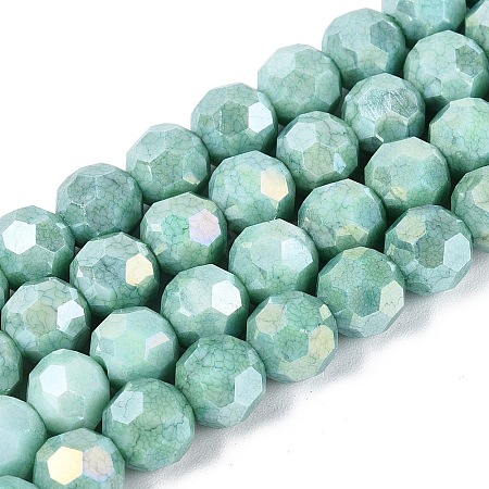 Anti-Tarnish Electroplate Glass Beads Strands EGLA-ZX010-8mm-11-1