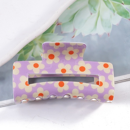 Flower Pattern PVC Plastic Claw Hair Clips LS-PW-WG97083-02-1
