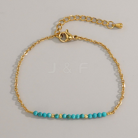 Natural Turquoise Beads Link Bracelets AL8612-7-1