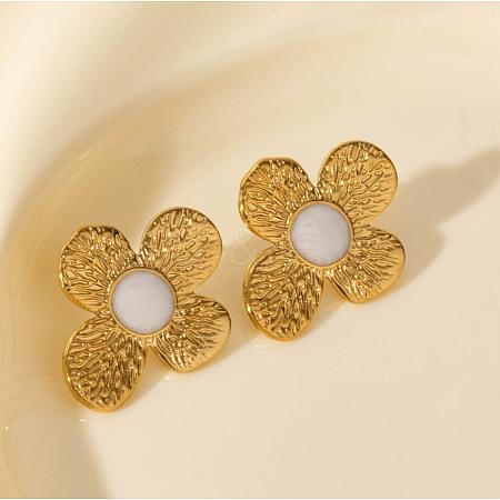 304 Stainless Steel Flower Stud Earrings BM1412-2-1