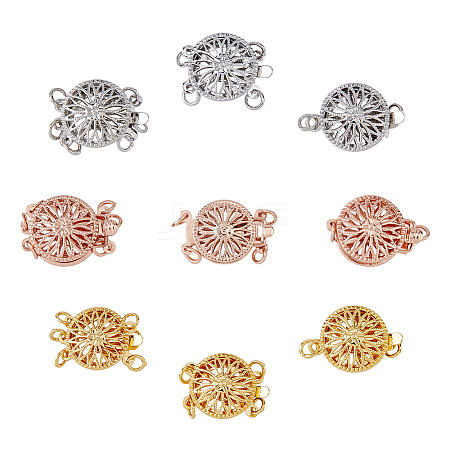 9Pcs 9 Styles Brass Box Clasps KK-DC0002-94-1