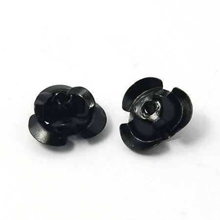 Black Aluminum Rose Flower X-AF10mm011Y-1
