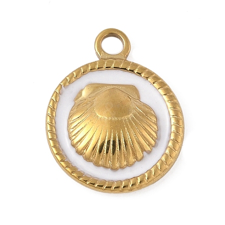 304 Stainless Steel Enamel Pendants STAS-P408-13G-01-1