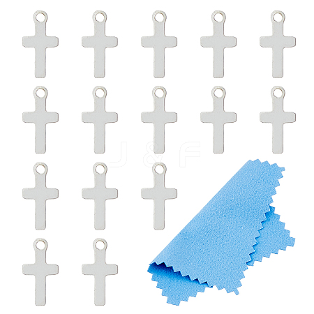 15Pcs 925 Sterling Silver Cross Chain Extender Drops STER-DC0001-56-1