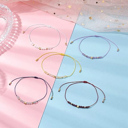 Natural Round Mixed Gemstone Beads Braided Bead Bracelets for Women BJEW-JB11655-1