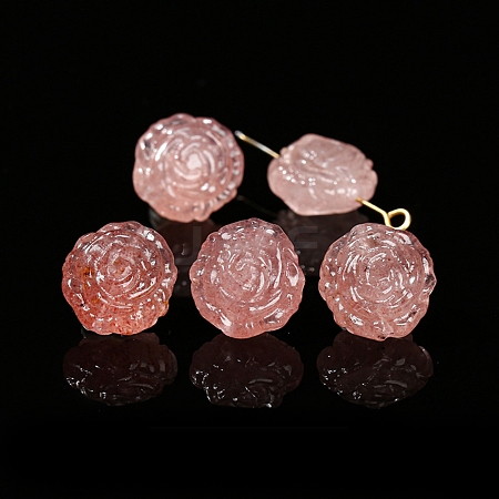 Natural Strawberry Quartz Carved Beads PW-WGC28A1-07-1