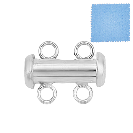 1Pc 925 Sterling Silver Slide Lock Clasps STER-GO0001-72A-1