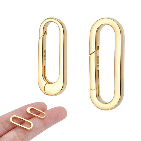 2Pcs 2 Styles 925 Sterling Silver Spring Gate Rings STER-NB0001-33-1