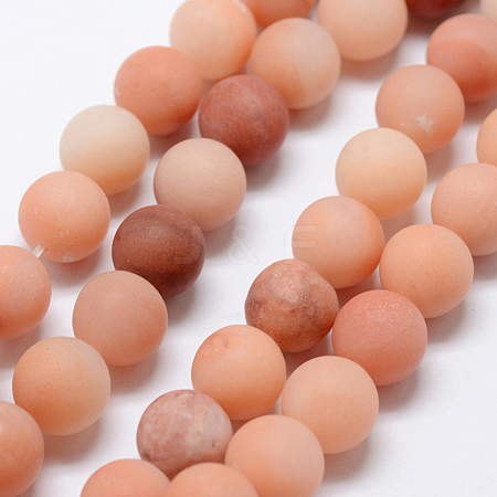 Natural Pink Aventurine Beads Strands X-G-G716-01-8mm-1