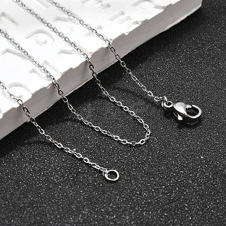 Non-Tarnish 304 Stainless Steel Cable Chain Necklaces NJEW-P248-01P-1