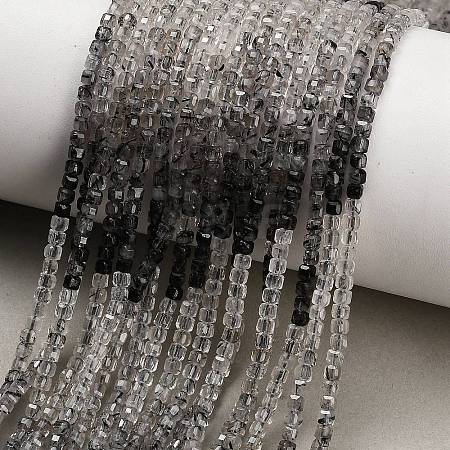 Gradient Color Natural Tourmalinated Quartz Beads Strands GG-CBA9722-C01-2x2mm-1