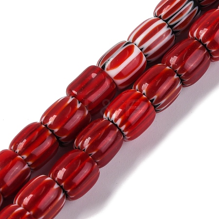 Handmade Lampwork Chevron Beads Strands X-LAMP-K041-01B-09-1