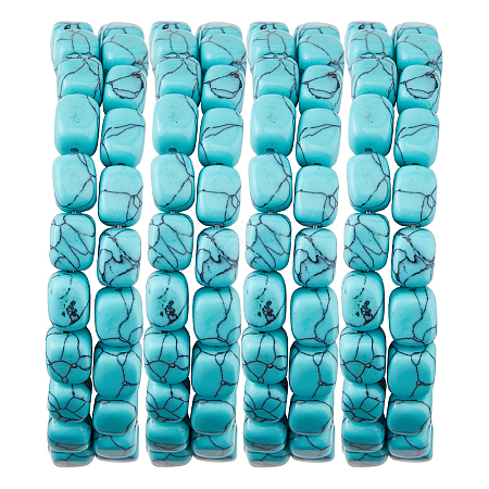 1 Strand Synthetic Turquoise Dyed Beads Strands G-FH0002-59B-1