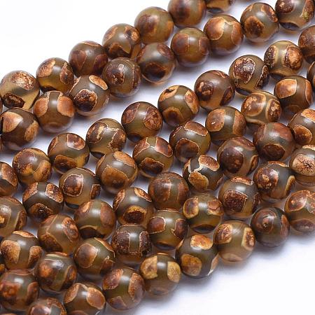 Tibetan Dzi Agate Beads G-J358-06-8mm-1