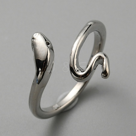 Alloy Snake Cuff Rings RJEW-WH0011-21P-1