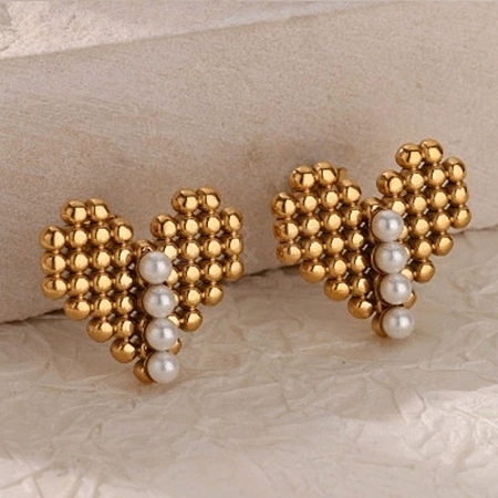 304 Stainless Steel Stud Earrings EJEW-S257-04G-1