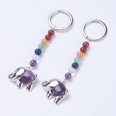 NaturalAmethyst Chakra Keychain KEYC-P040-E10-1