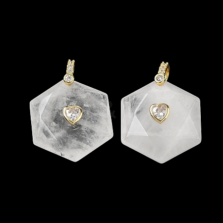 Natural Quartz Crystal Faceted Pendants GG-CBA67BD-01G-K-1