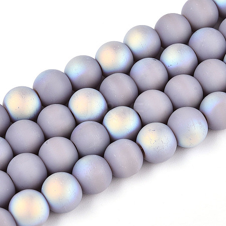Frosted Opaque Glass Beads Strands LS-GLAA-T032-P8mm-MBB07-1