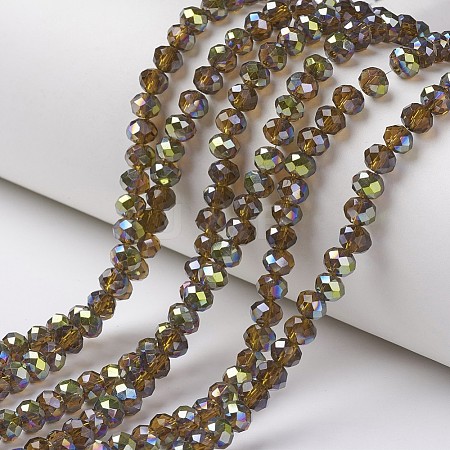 Electroplate Transparent Glass Beads Strands EGLA-A034-T3mm-S05-1