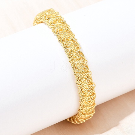 Brass Cuff Bangles for Women BJEW-C112-06G-1
