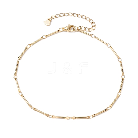 304 Stainless Steel Link Bar Chain Anklets for Women AJEW-AN00624-1