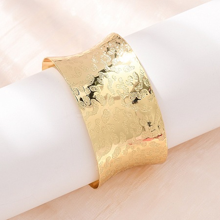 Hammered Brass Cuff Bangles for Women BJEW-A163-04B-G-1