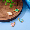 4Pcs 4 Colors Brass Crushed Ice Cut Cubic Zirconia Pendants KK-TADJ0001-11-4
