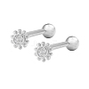 S925 Silver Sunflower Stud Earrings Fashionable Sweet Cute Earringsy QP3118-2-1