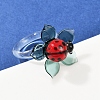 Rotatable Handmade Lampwork Rings RJEW-P158-02B-2
