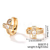 Elegant Cross Brass Pave Clear Cubic Zirconia Hoop Earrings HU5672-2-3