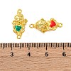 Brass Enamel Elephant Connector Charms KK-H497-01G-2