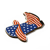 American Flag Theme Single Face Printed Aspen Wood Big Pendants WOOD-G014-08-4