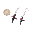 3 Pairs 3 Colors Hallowmas Alloy Dyed Synthetic Turquoise Dangle Earrings EJEW-JE06483-5