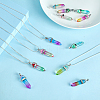 SUPERFINDINGS 14Pcs 7 Colors Faceted Bullet Glass Pointed Pendants GLAA-FH0001-52-4
