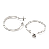 304 Stainless Steel Ring Stud Earrings for Women EJEW-U022-13P-2