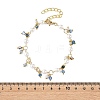Natural Agate(Dyed & Heated) Faceted Round Beaded Chain Bracelets for Women BJEW-JB14248-01-4