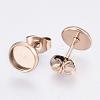 Ion Plating(IP) 304 Stainless Steel Stud Earrings Findings STAS-E117-10RG-2