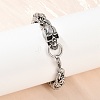 9MM 201 Stainless Steel Skull Byzantine Chain Bracelets for Men Women BJEW-B143-07ASG-6