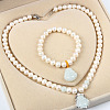 Natural Freshwater Pearl Beaded Necklace & Bracelets Sets for Women WGE4EAE-14-1