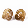 Transparent Resin Stud Earrings EJEW-T012-01-B02-2